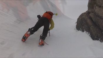 Climbing water ice using lightweight Petzl ski kit